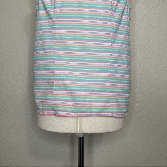 Fresh Produce 100% Cotton Multicolor Striped Sleeveles Button down Shirt - Picture 8 of 13